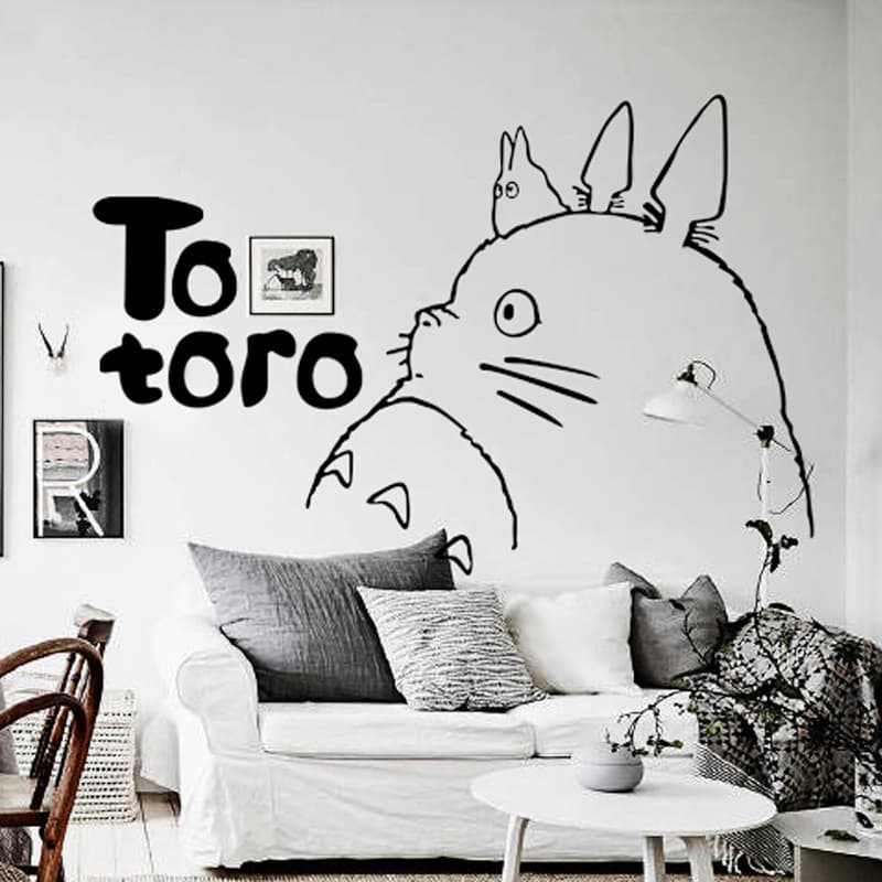 Hayao Miyazaki Meu Vizinho Totoro Adesivos de Parede para Quarto Infantil Desenhos Animados Anime Adesivos de Papel de P