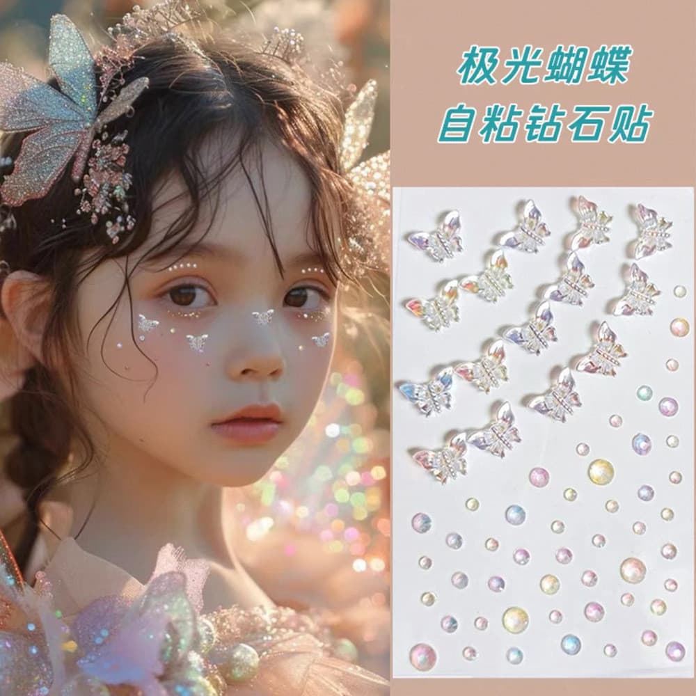 Adesivos de diamante para rosto, maquiagem de palco, maquiagem infantil, acessórios faciais, strass, maquiagem de olhos