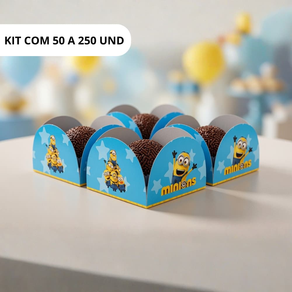 Forminha Minions Lembracinha forma de Doce Docinho Festa de Aniversário Infantil bombom