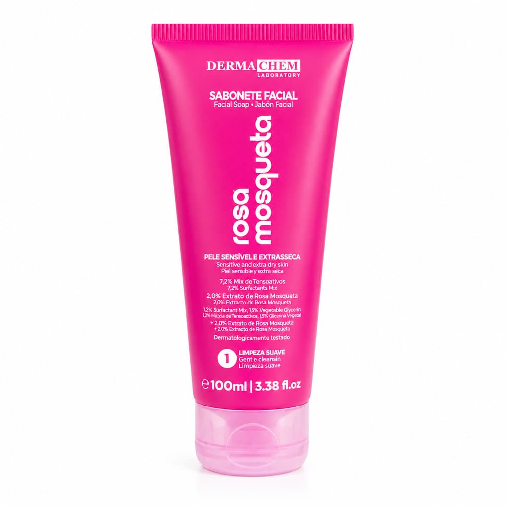 Sabonete Facial Dermachem Rosa Mosqueta 100ml Skincare Facial Hidratante