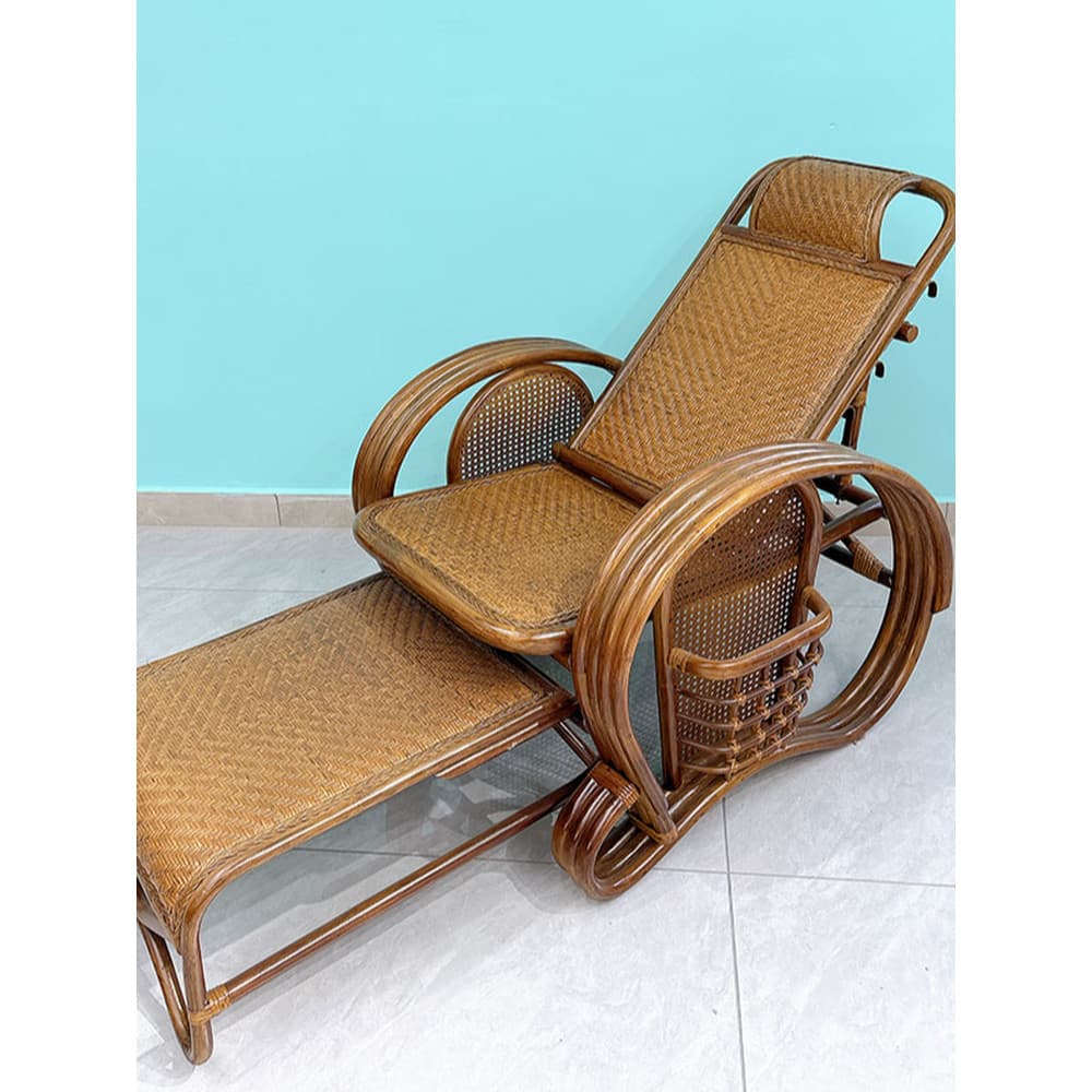 Cadeira de vime almoço pausa dobrável cadeira de balanço varanda casa preguiçoso Nap volta cadeira idosos rattan madeira
