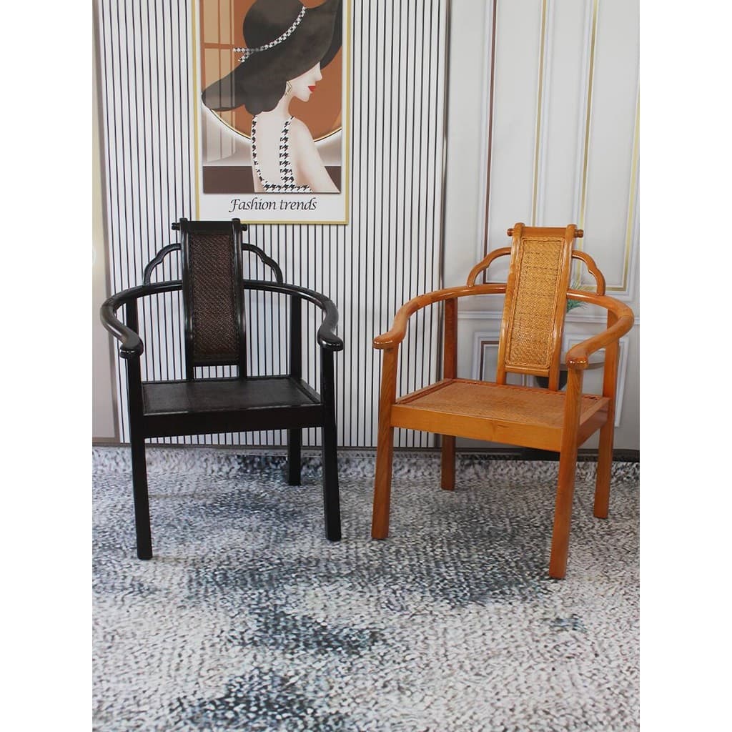 Cadeira de mesa de chá de madeira de vime Natural Cadeira de mesa de chá Kung Fu de vime Real Cadeira antiga chinesa Cad