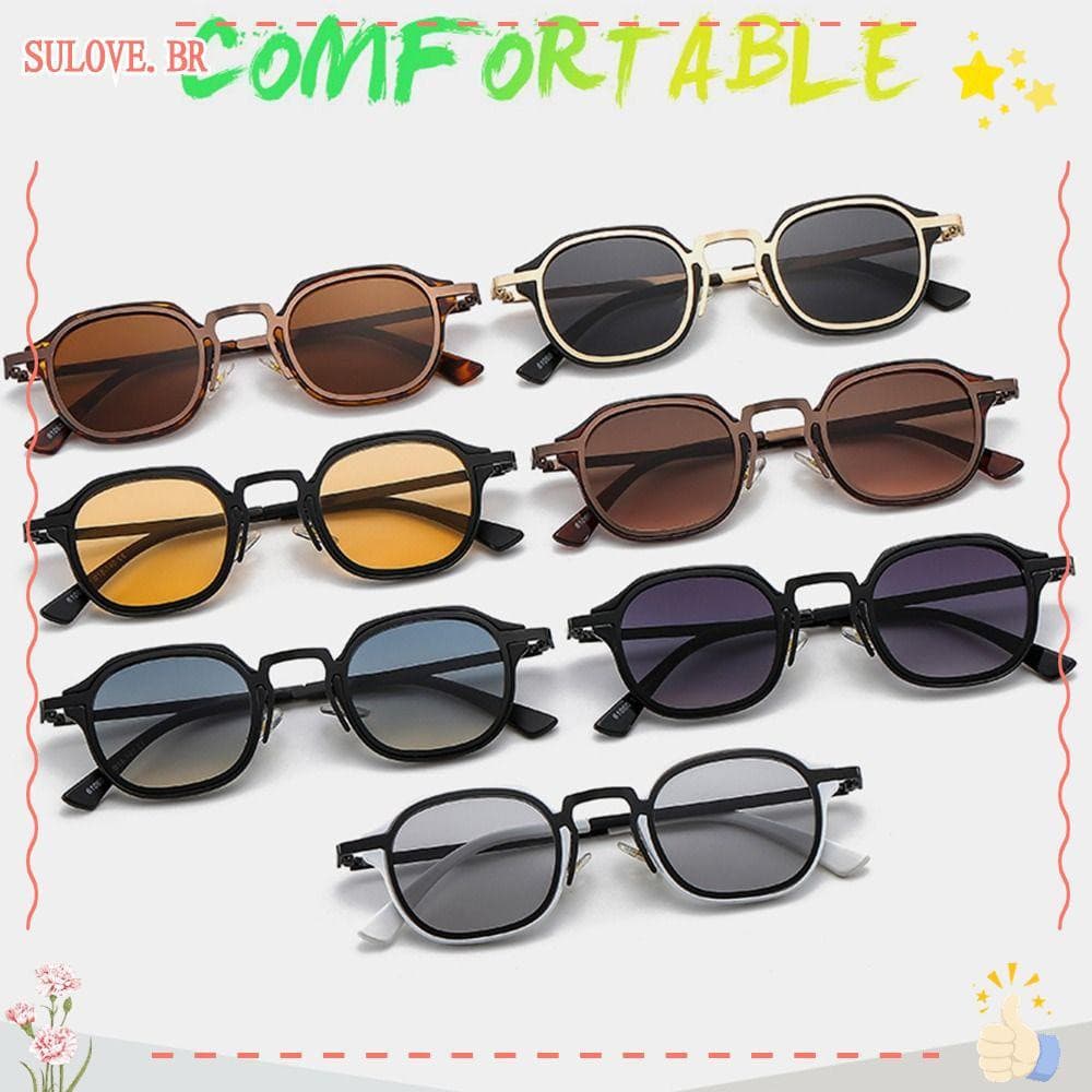 SULOVEDU Punk Shades , Óculos De Sol Quadrados Pequenos Com Proteção UV400 Y2K , Armação De Metal Para Dirigir