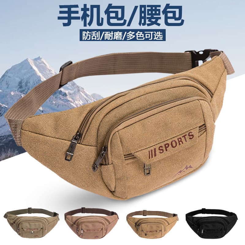 Bolsa de lona para trabalho em canteiro de obras, bolsa de cintura para celular, coleção de dinheiro, bolsa mensageiro r
