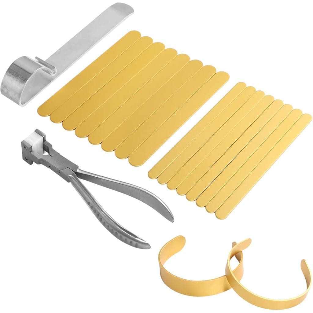 yeesport Kit de Fabricação de Pulseiras com 18 Peças, Inclui 1 Alicate de Curvar, 1 Barra de Curvar e 16 Peças de Pulsei
