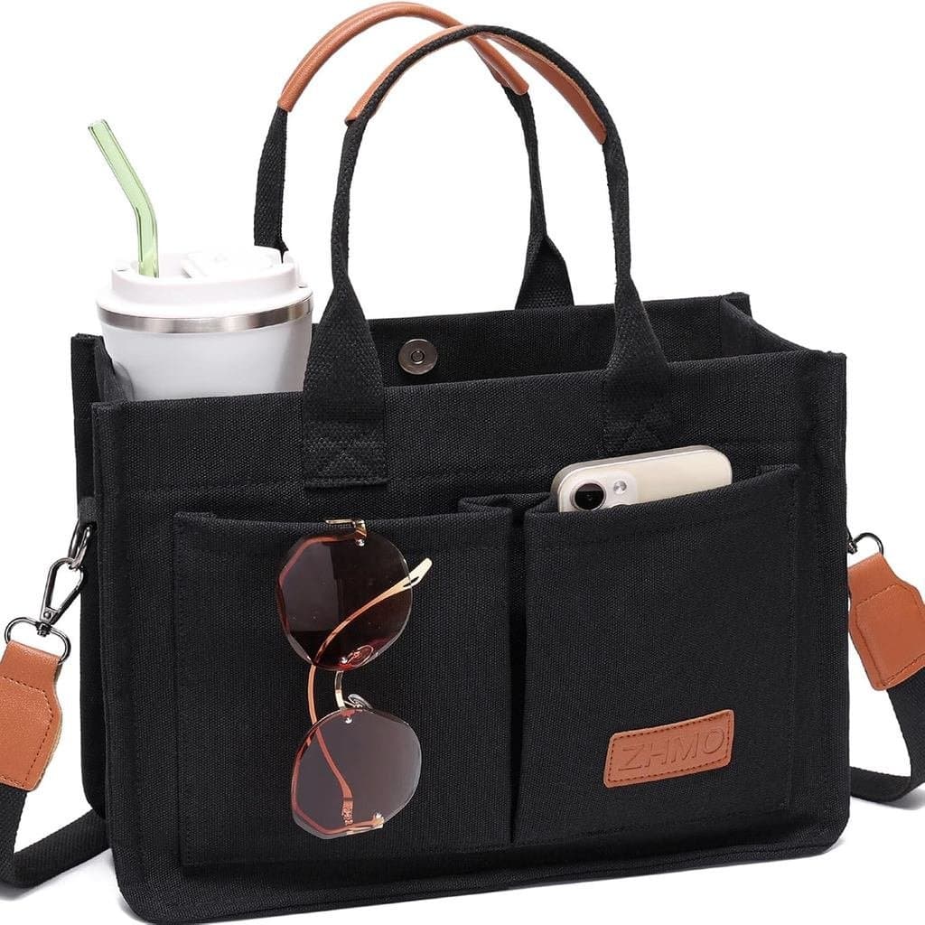 Bolsa de Lona ZHMO para Mulheres, Bolsas Femininas, Bolsas Transversais, Bolsa para Trabalho e Laptop, Bolsa Grande para