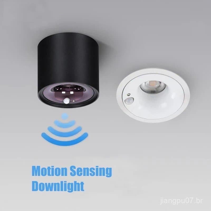 Spotlight embutido anti-reflexo com sensor de movimento PIR, lâmpada de corredor COB, luminária de teto LED para sala de