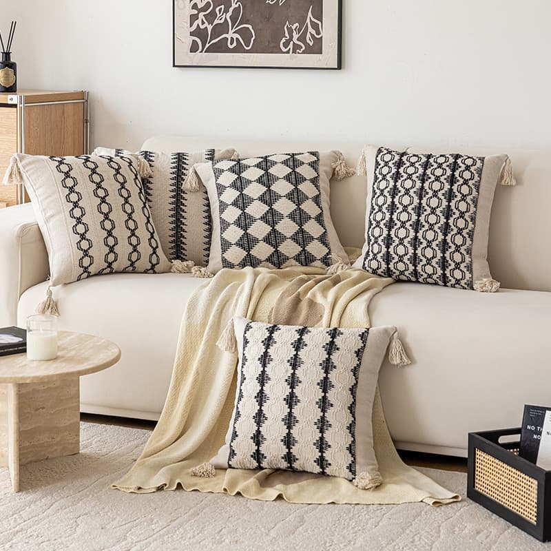 Almofada decorativa moderna de luxo leve para casa, capa de almofada criativa para sofá clássico, almofada para cabeceir