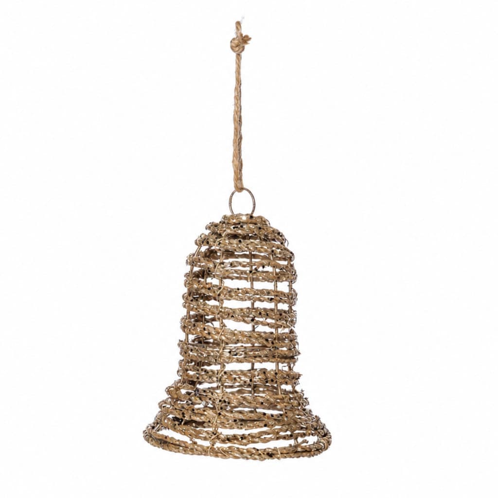 Sino Natalino Rústico Marrom 18cm Pendente Árvore Natal Decoração Rattan Ferro Luxo