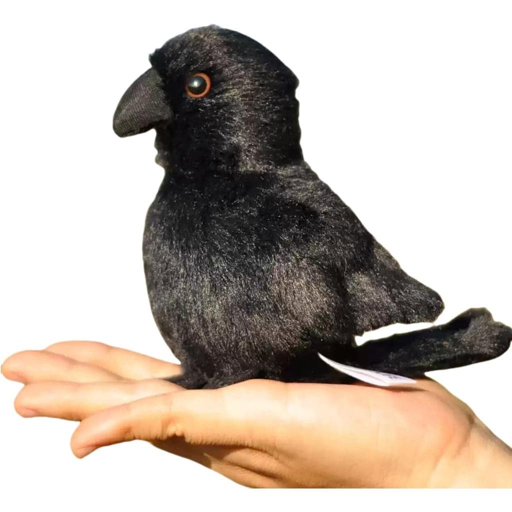 Corvo de Pelúcia Realista Preto, Animal de Pelúcia Fofo, Pequeno Pássaro para Decoração de Casa, 6''