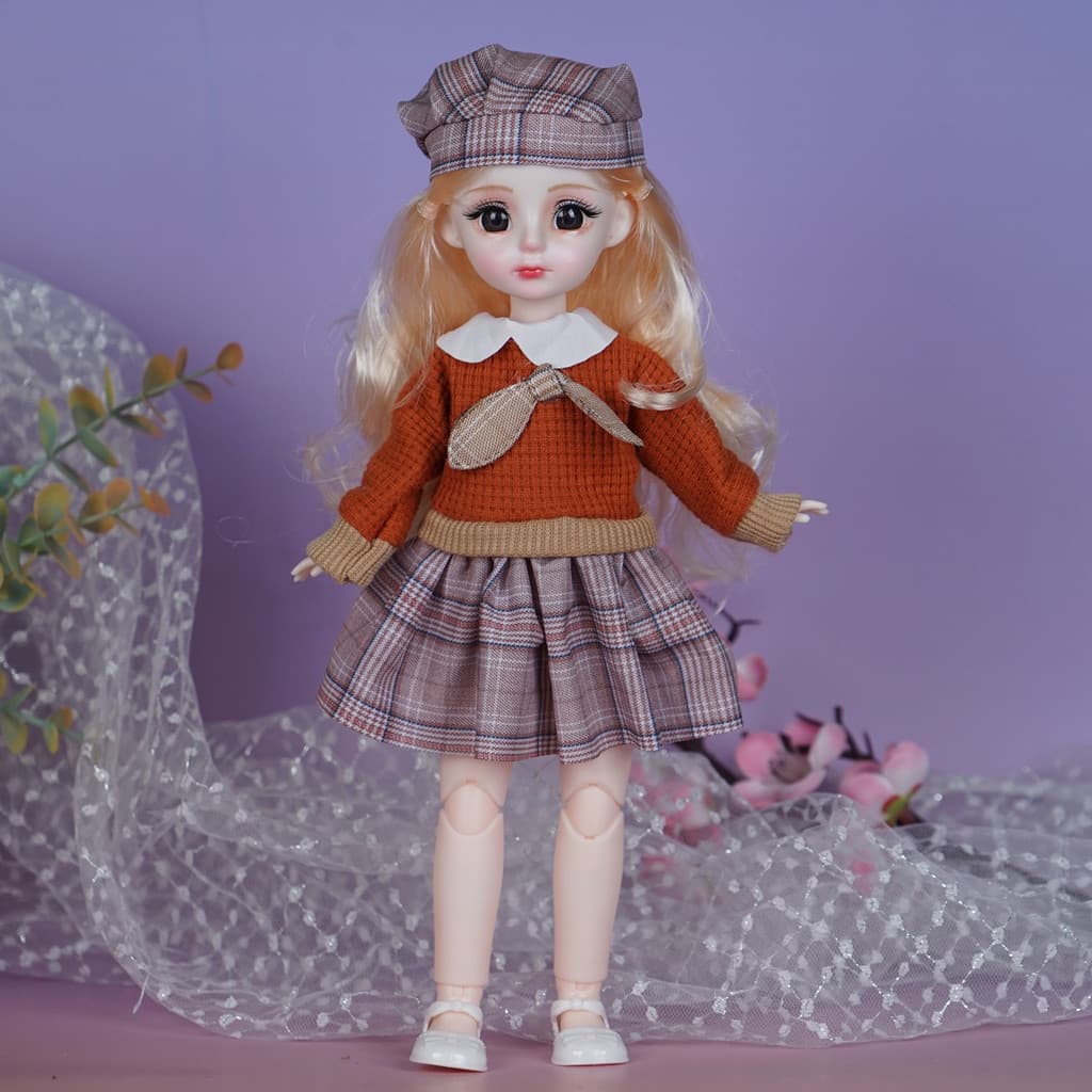 [Estoque pronto] 30cm boneca brinquedo menina roupas mutáveis princesa bebê boneca jogar casa boneca caixa de presente c