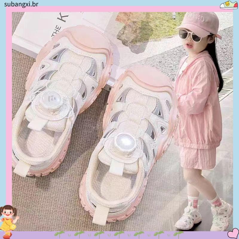 Meninas sandálias sapatos de verão 2026 quente novo estilo meninos botão rotativo sapatos meninas sandálias esportivas s