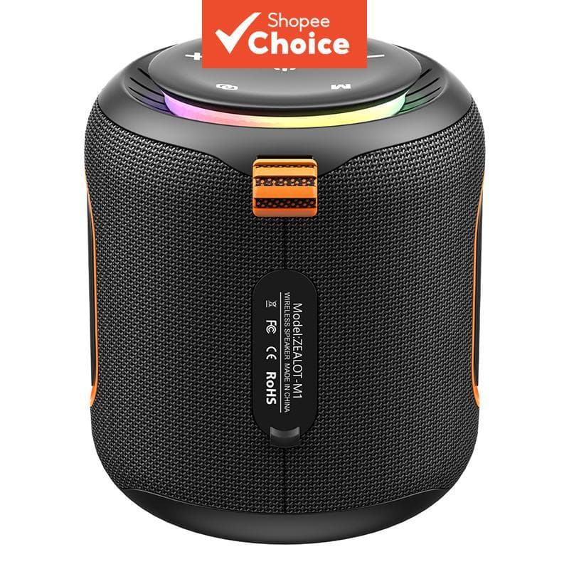 Caixa de Som Bluetooth Portátil ZEALOT M1 30W 6000mAh IPX6 à Prova d'Água com Luz RGB TWS Estéreo BT5.4 Mini-Altifalante