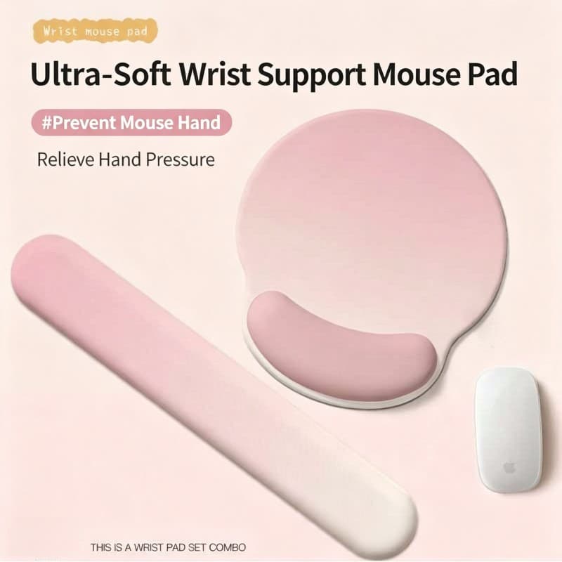 Novo redondo cor sólida simples Mouse Pad meninas suporte de pulso Material espuma memória computador escritório