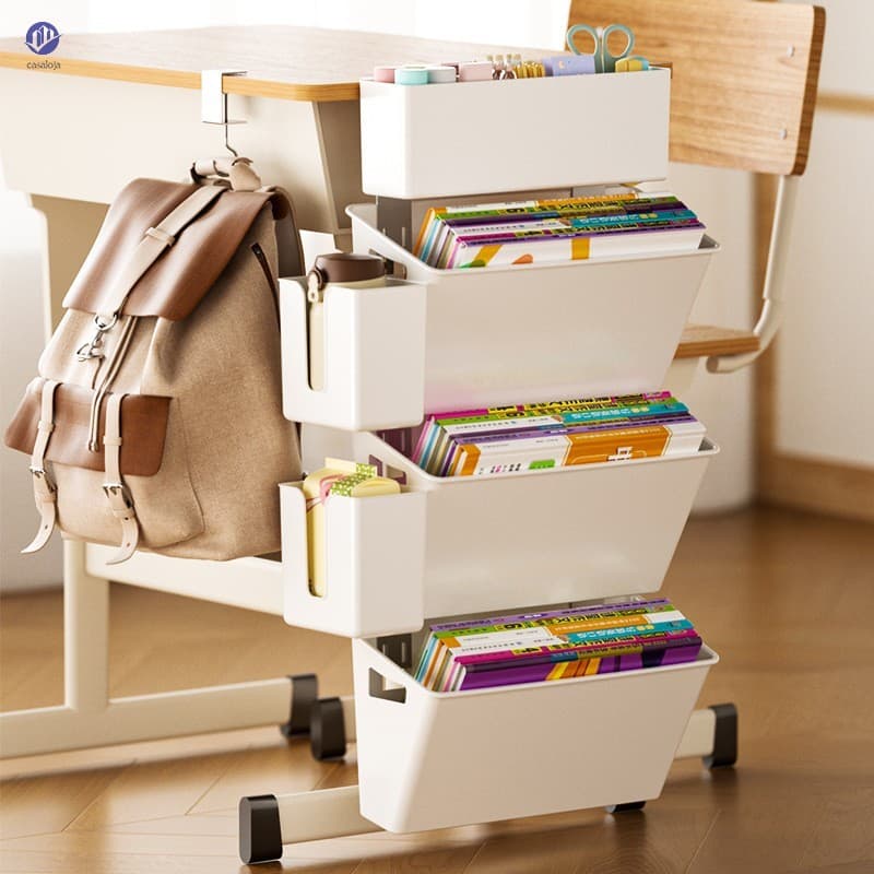Rack De Armazenamento De Mesa De Estudante-Caixa Organizadora Para Sala De Aula Do Ensino Médio