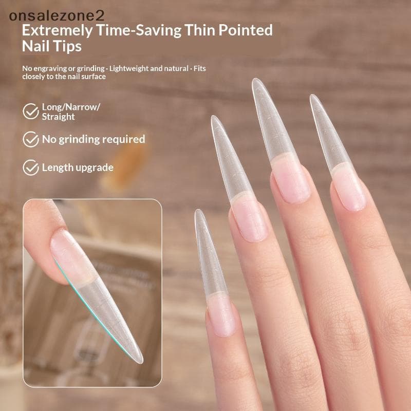 ONS Versátil 238 Pcs Stiletto Clear Nail Tips Melhores Para Aparências Dramáticas E Elegantes BR