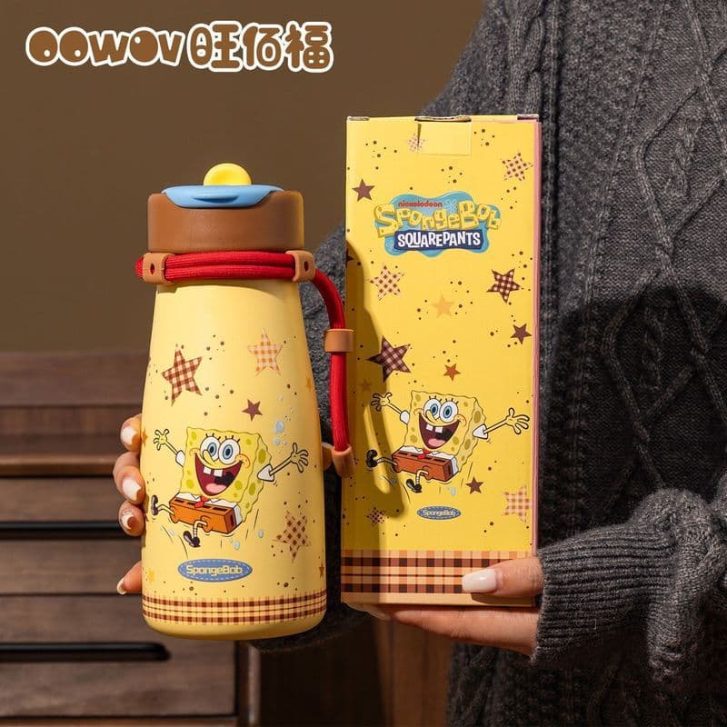 Bob Esponja Calça Quadrada Copo Térmico 2026 Novo Estilo Meninas Copo de Água de Alto Valor Estudantes Vão para a Escola