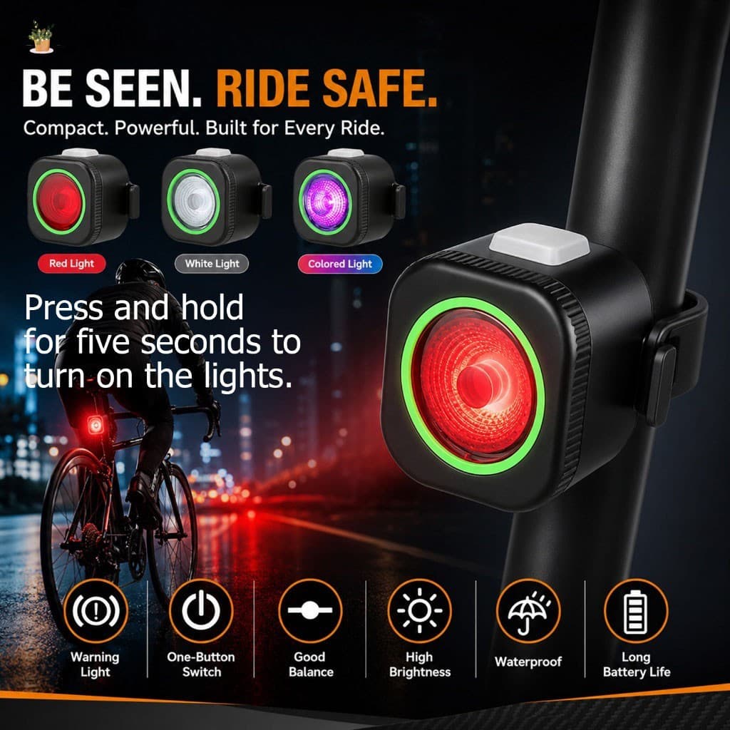 Luz Traseira De Bicicleta Recarregável USB-Lâmpada À Prova D'água IPX6 Para De Estrada MTB