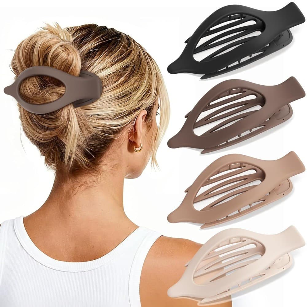 Presilha de cabelo estilo francês Concord, em plástico fosco, antiderrapante, com fixação forte, confortável para uso di
