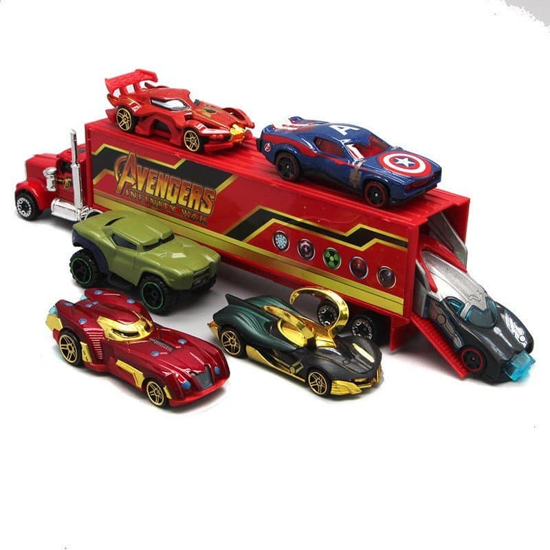 Gamma Baby-7pçs/Conjunto Carro 3 Relâmpago McQueen Jackson Storm Mack Tio Caminhão，Batman Batmobile Truck 1 : 55 Modelo