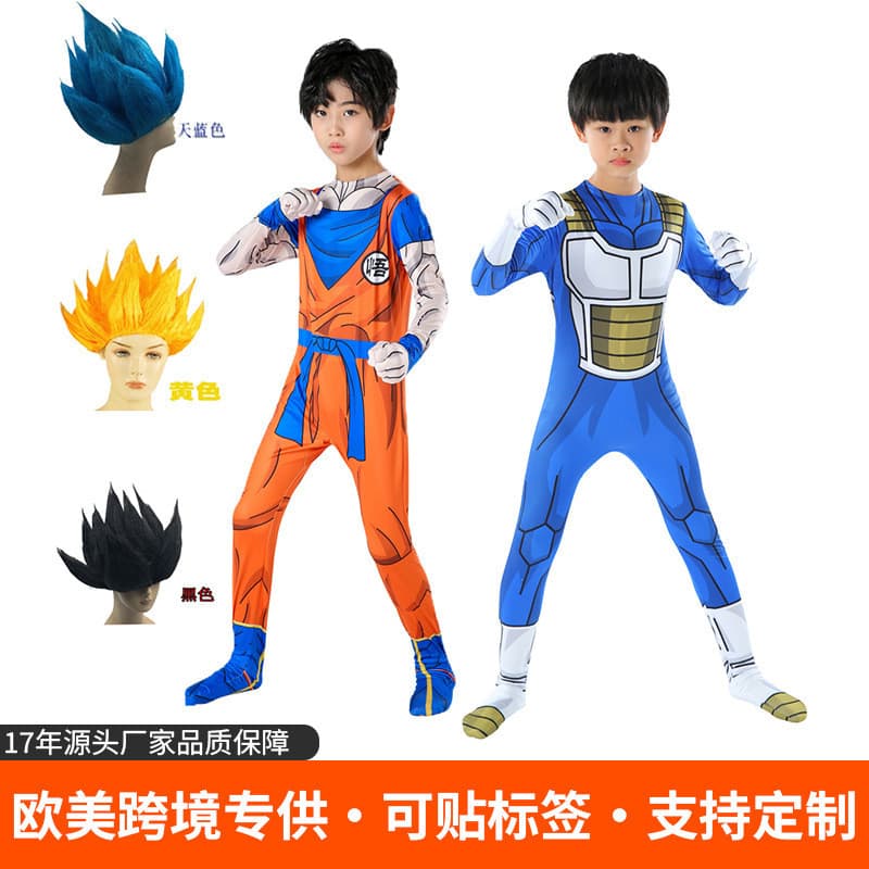 Nível Saiyan Dragon Ball Bodysuit jogar Traje Vegeta Roupas Goku Role Playing