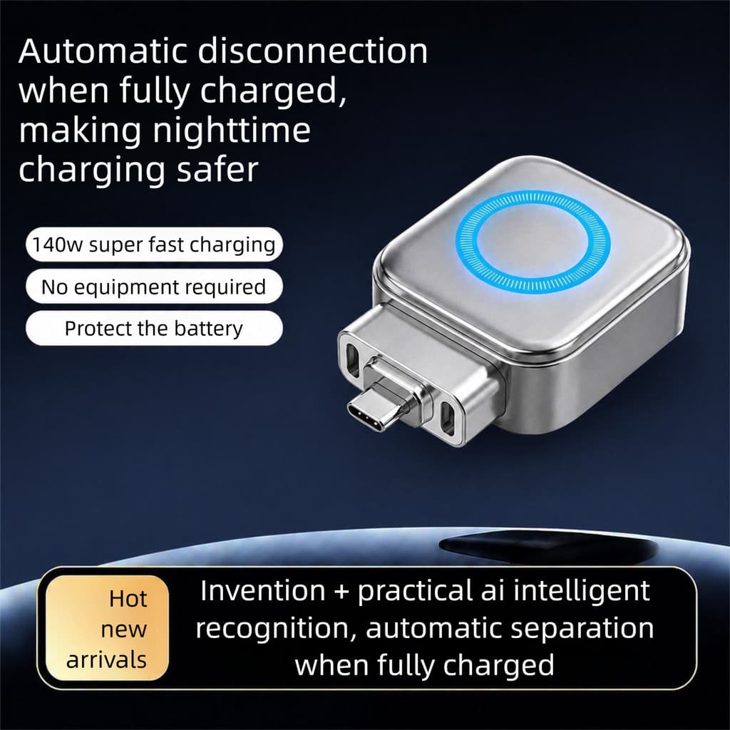Adaptador Inteligente Tipo C Com Reconhecimento AI , Carga Total , Corte Automático , iOS E Android , Desconexão Automát