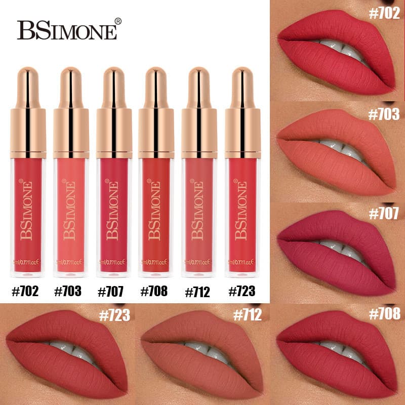 Exclusivo para BSIMONE, brilho labial fosco, batom de longa duração, não desbota, brilho labial que não transfere para o