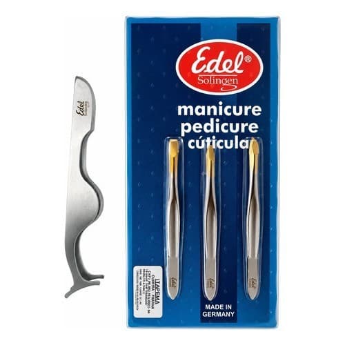 Kit Sobrancelha Edel Solingen 3 Pinças + Pinça De Cílios Prateado