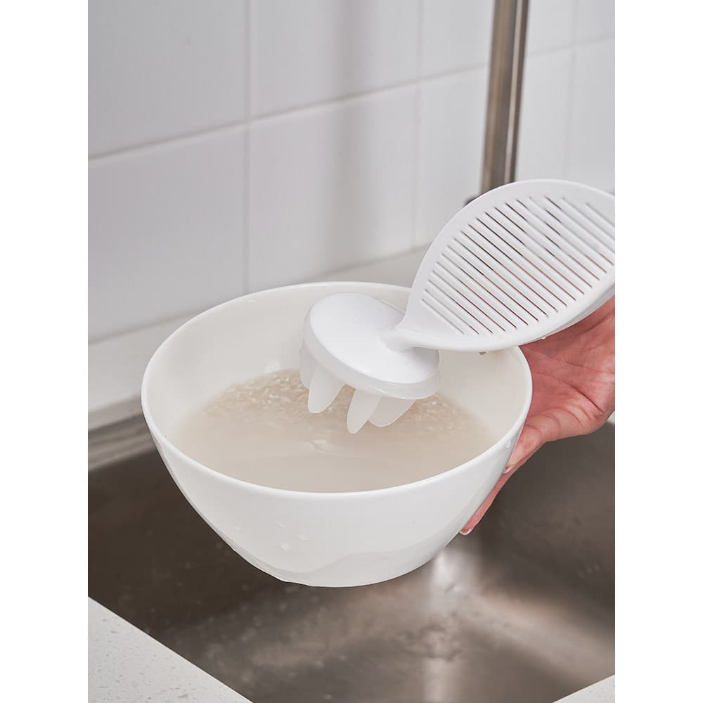 Ferramenta útil para lavagem de arroz japonês Colher para lavar arroz Peneira para lavar arroz Escorredor Escova para la