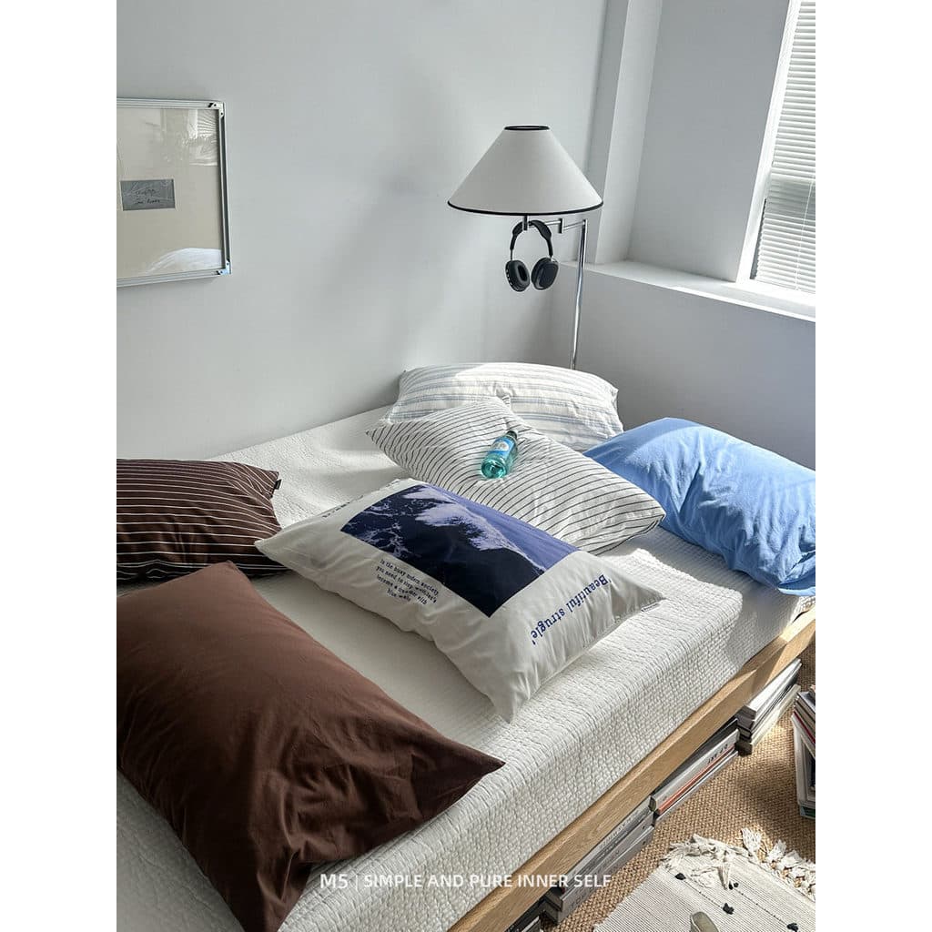 Único produto combinando puro algodão algodão fronha par travesseiro núcleo forro capa travesseiro couro único 48x74cm f
