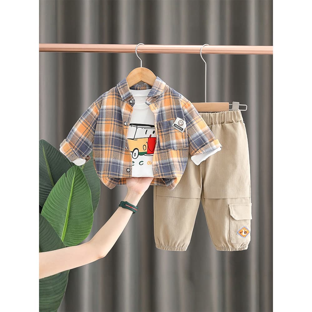 Meninos primavera outono terno moda 2 crianças roupas bonito na moda crianças roupas camisa do bebê terno de três peças