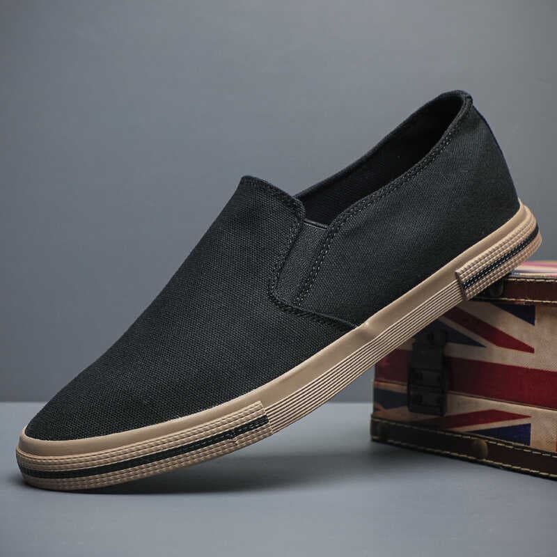 Mocassins de um Pedal sapatos de lona masculinos verão novo estilo respirável sapatos preguiçosos masculinos de sola mac