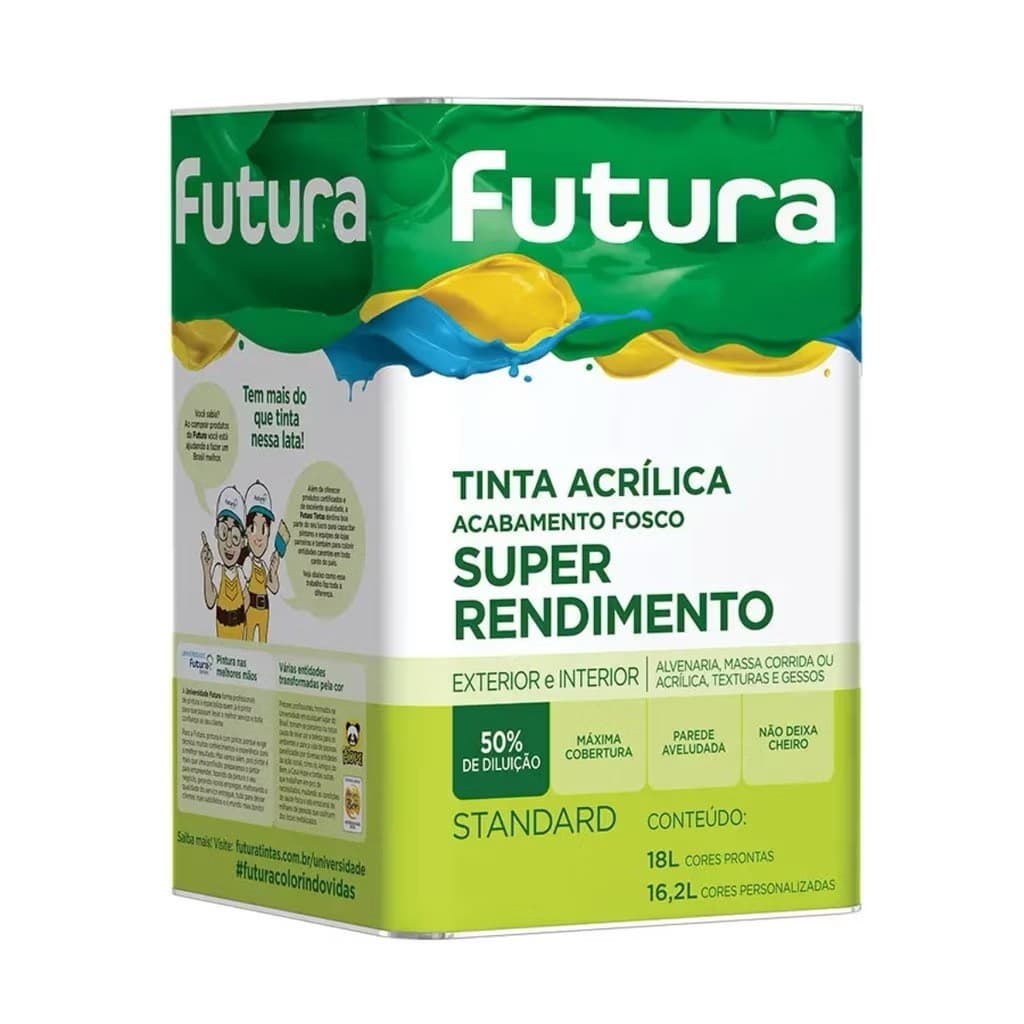 Tinta Super Rendimento Standard Futura 18L – Várias Cores