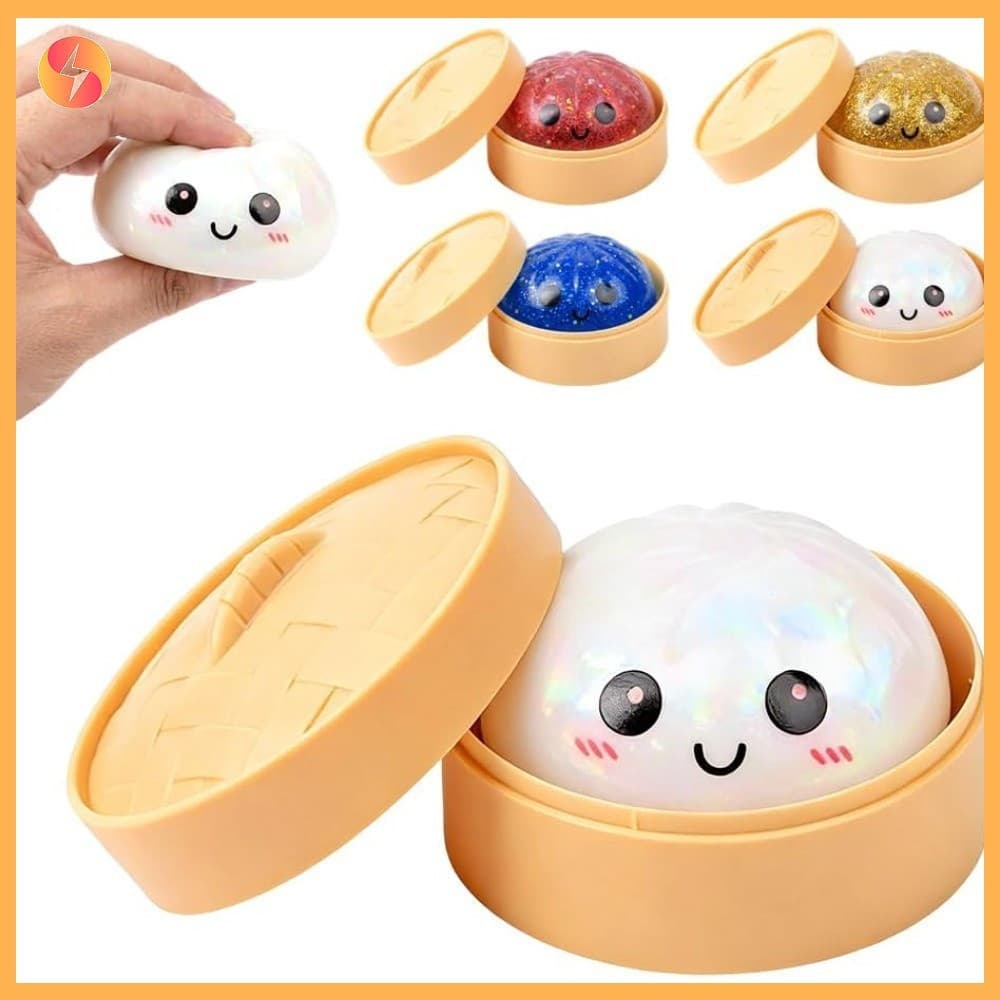 Bolinho Cintilante Mole Alívio Do Estresse Brinquedo Fidget Colorido Espremer Massa Bola Sensorial De Mesa Com Vapor