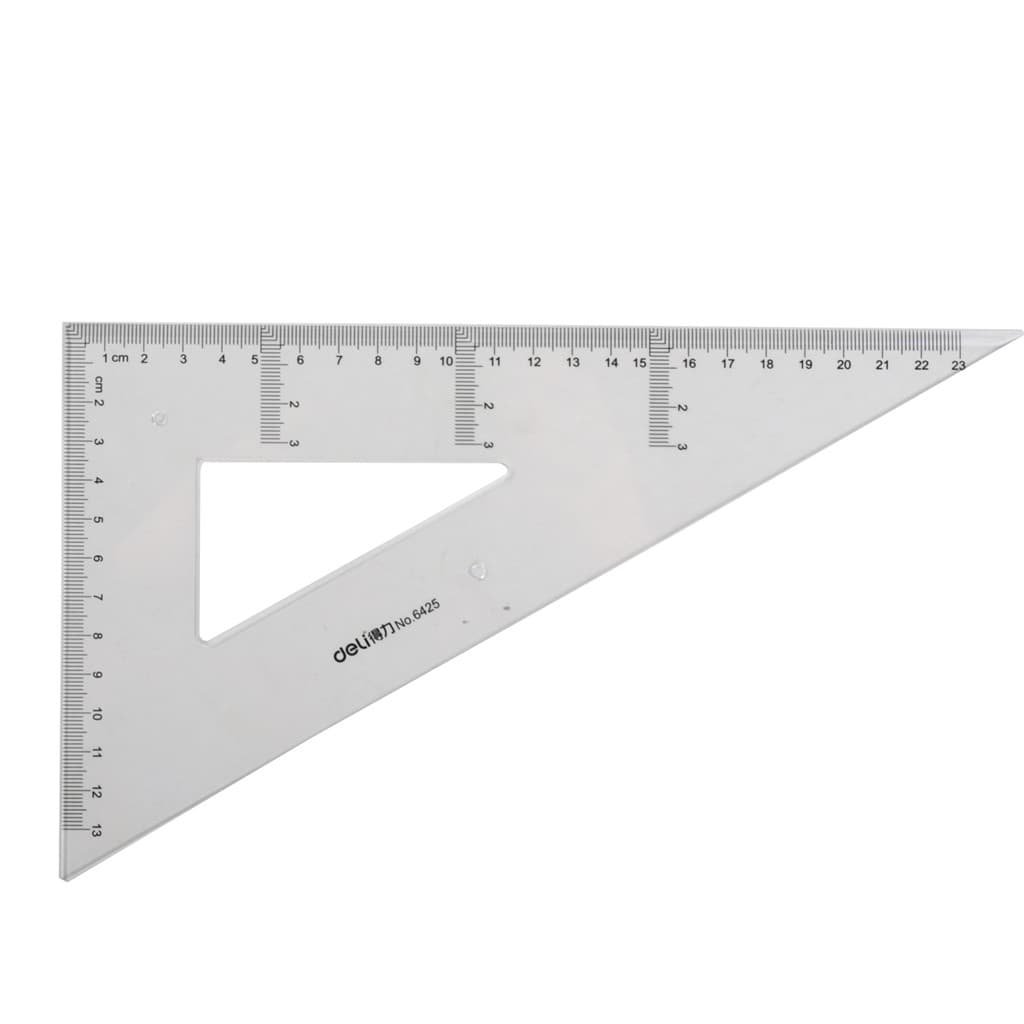Régua de medição papelaria Deli triângulo régua conjunto plástico triângulo placa régua conjunto 18cm 2 peças orgânicas