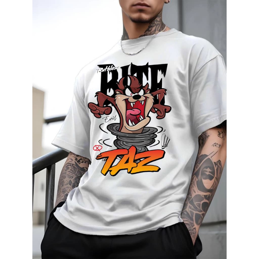 Camiseta Masculina Camisa T- Shirts Personagem Taz-Mania Desenho Estampada Tecido PREMIUM