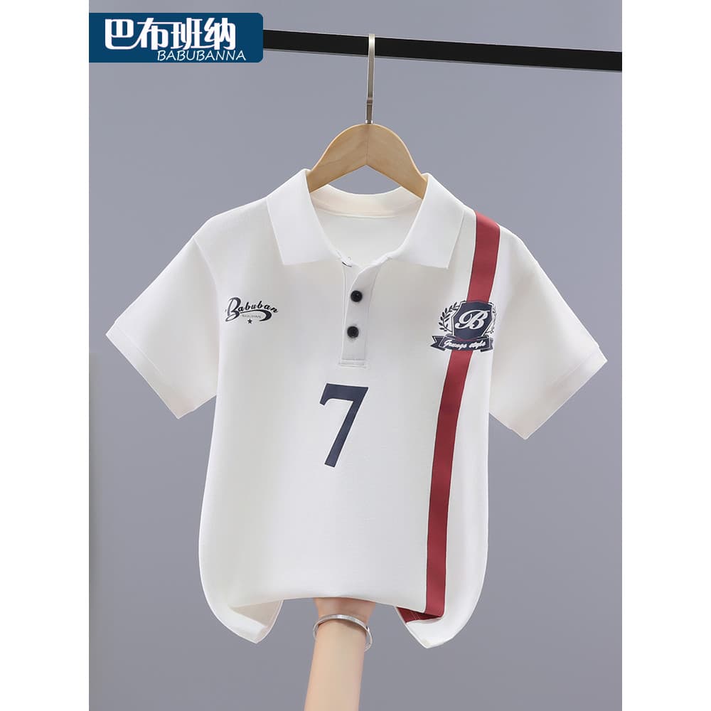 Meninos camiseta de manga curta verão 2026 novo estilo crianças esportes topos grandes crianças camisas polo roupas de v