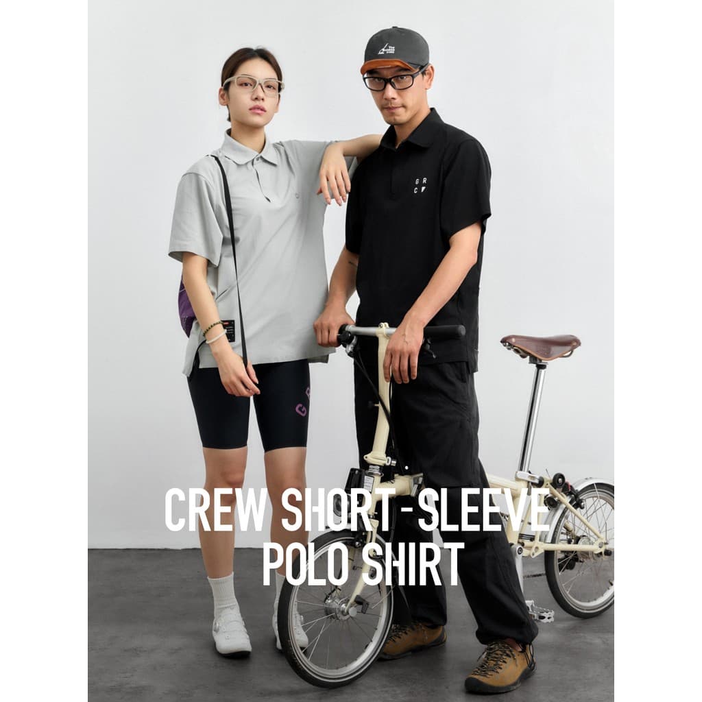 GRC Summer CREW Road Bike Casual Camisa de Ciclismo Top Solto Ciclismo Camisa de Manga Curta Camisa polo Homens Mulheres