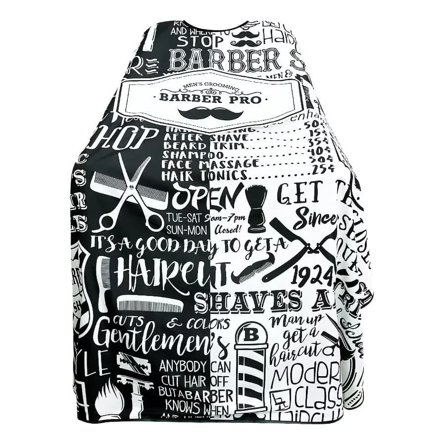 Capa De Corte Barbearia Profissional Barber Preta E Branca