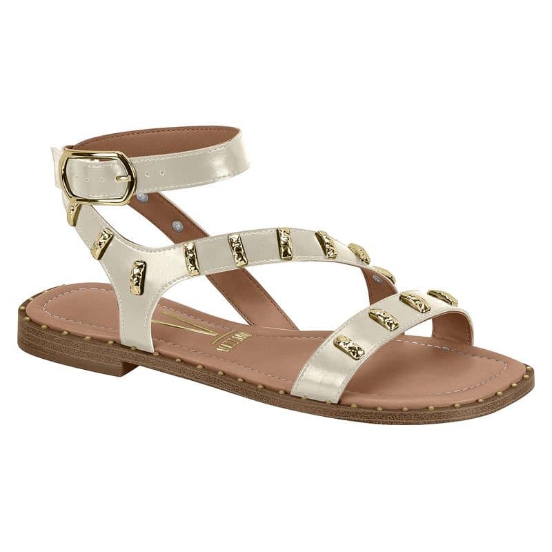 SANDÁLIA FEMININA VIZZANO RASTEIRA PALMILHA MACIA DETALHES EM METAL FASHION RASTEIRINHA VIZZANO ORIGINAL