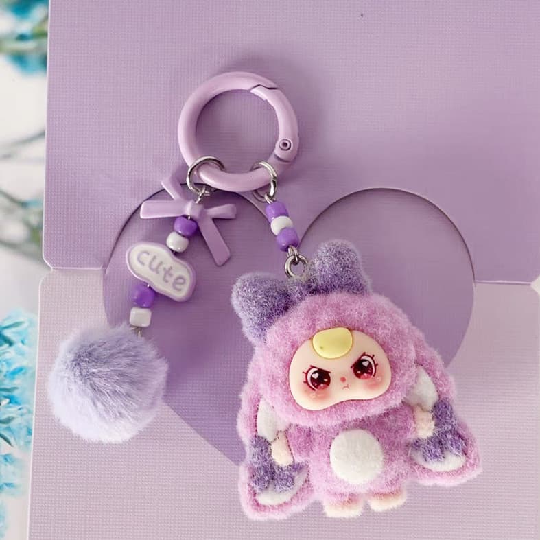 Reunindo novo bebê de três anos diy chaveiro pingente dos desenhos animados bonito pelota saco pingente na moda jogar pi