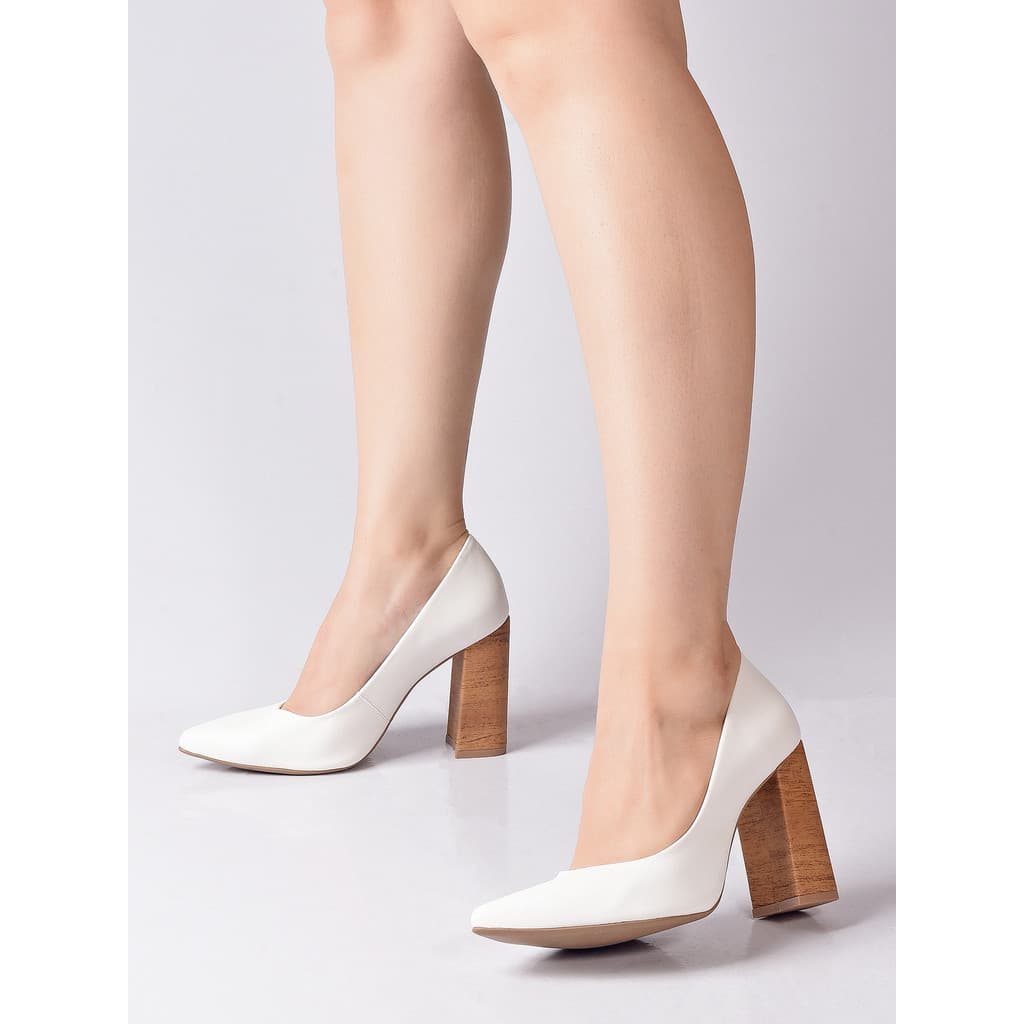 Scarpin Feminino Salto Alto Cortiça Social Elegante
