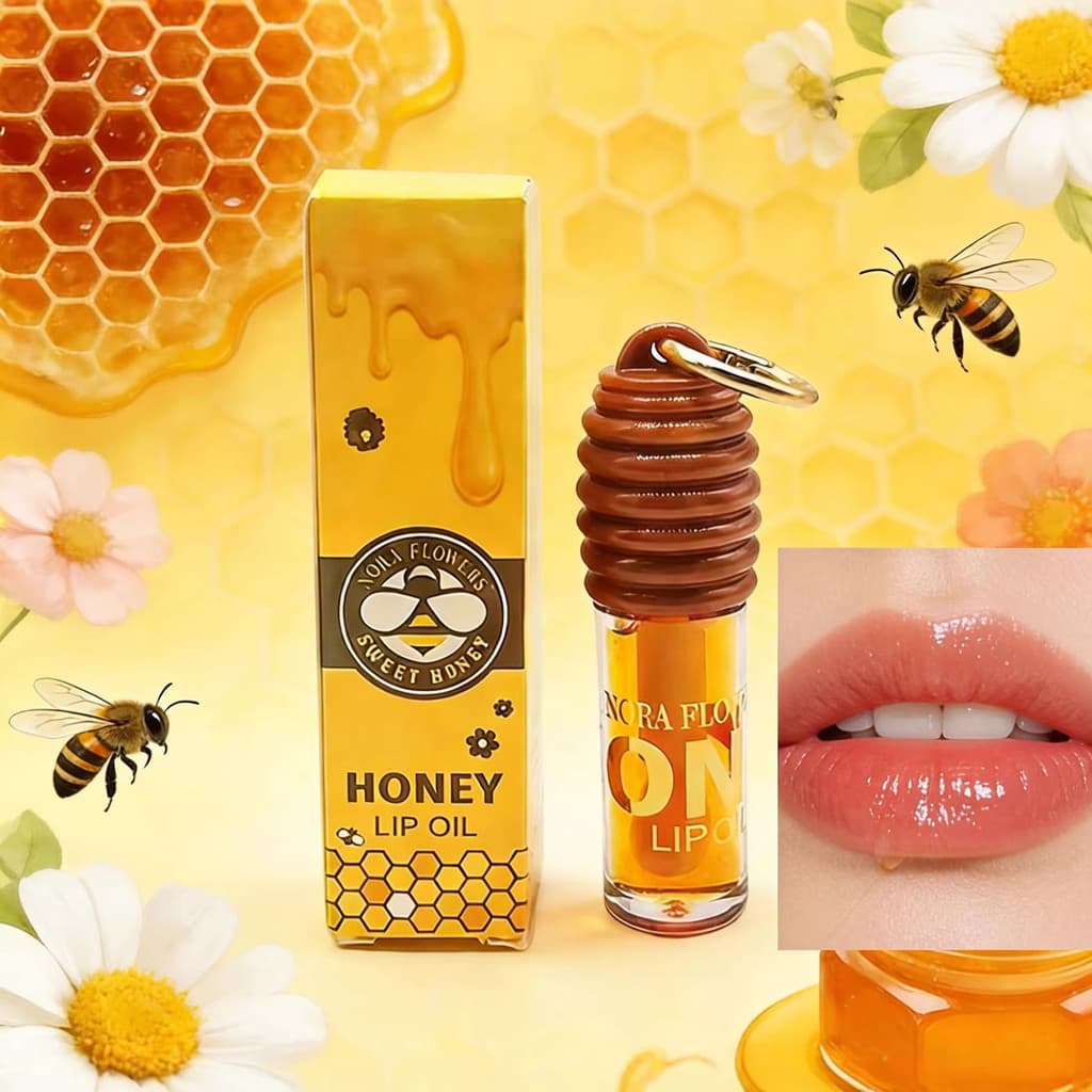 Honey Essence Lip Oil Hidratante Água Brilhante Toot Lip Strap Chaveiro Design Portátil Adequado para Festa Diária de Es