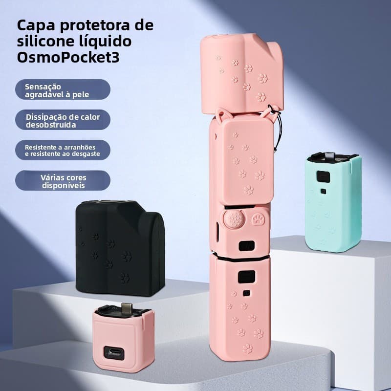 Capa protetora completa para DJI Pocket 3, acessórios de silicone para câmera de ação Osmo Pocket