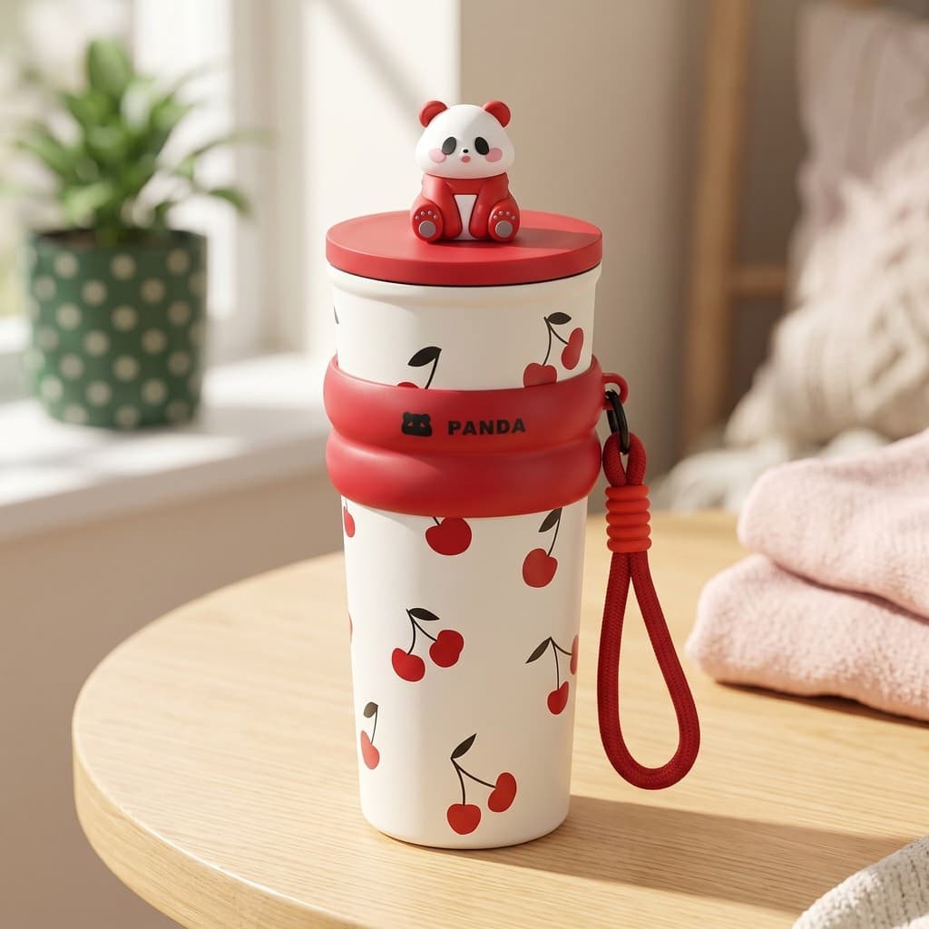 Copo térmico de palha Panda de luxo leve, copo mestre de gelo de alto valor, presente, copo para beber, armazenamento fr