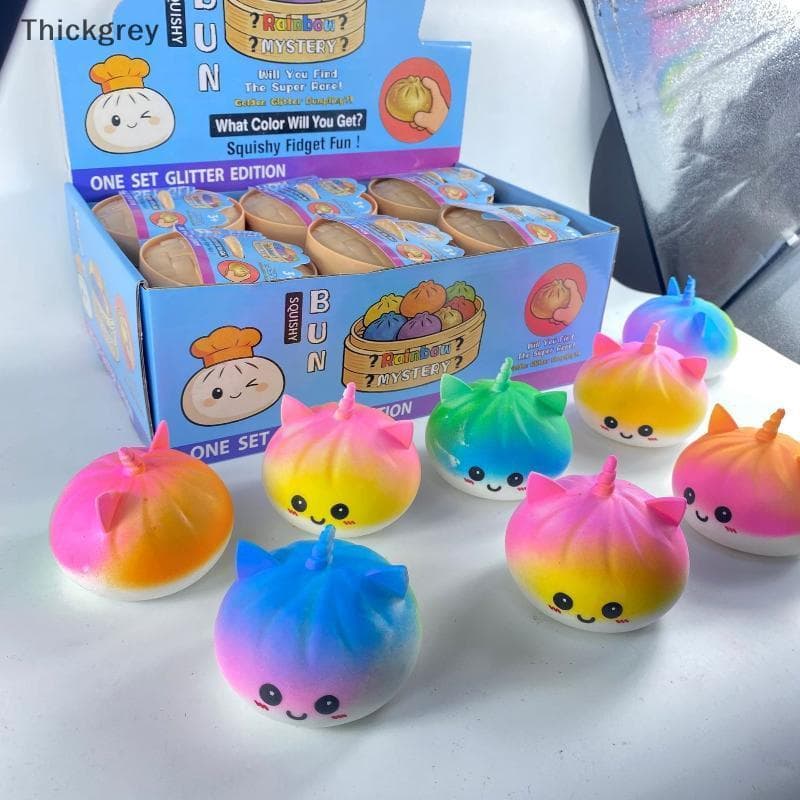thickgrey Eco-Friendly Dumpling Squeeze Toy Bambu Lento Subindo Colorido Brinquedo De Alívio Do Estresse Para Todos Os G