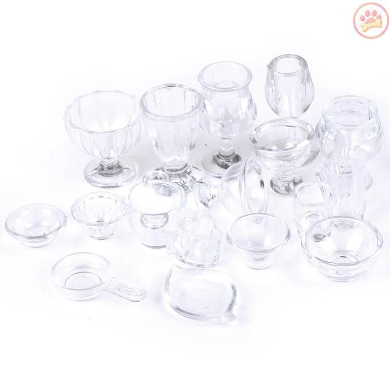 Carro 17 Pçs/Set 1 : 12 Casa De Bonecas Em Miniatura Talheres Transparentes DIY Pretend Play Toys Quente