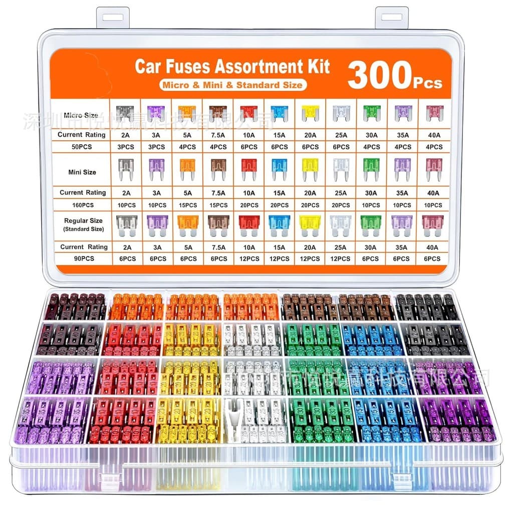 Kit De Sortimento De Fusíveis De Carro 300 PCS , Mini Lâmina De 160 + Fusível Automotivo Padrão 90 + 50 Micro + Extrator