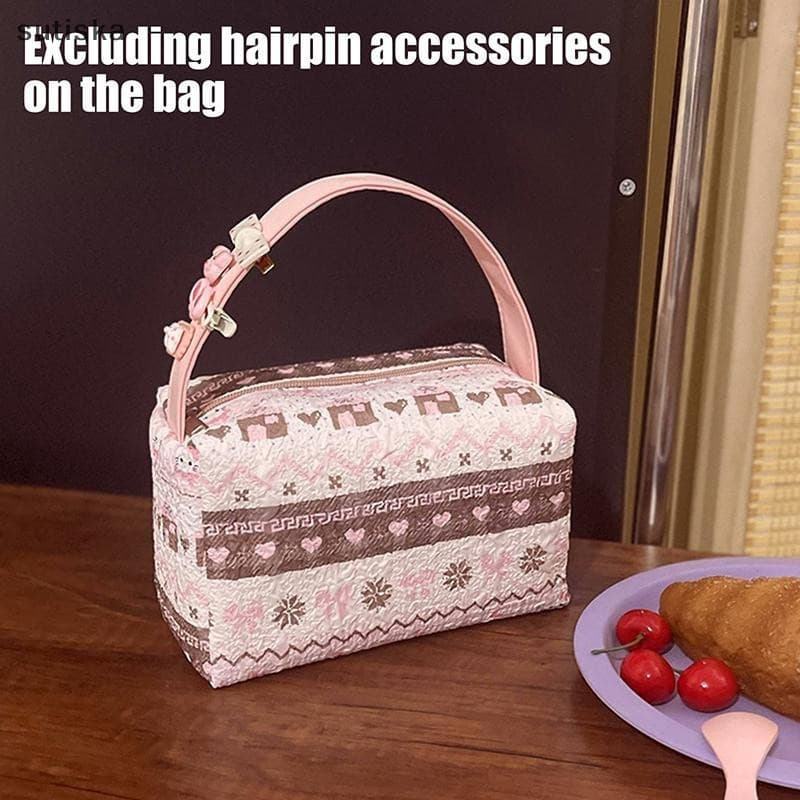 sutiska Kawaii Hello Kitty Bolsa De Maquiagem Sanrio KT Cat Cosméticos De Grande Capacidade Lavagem Portátil Armazenamen