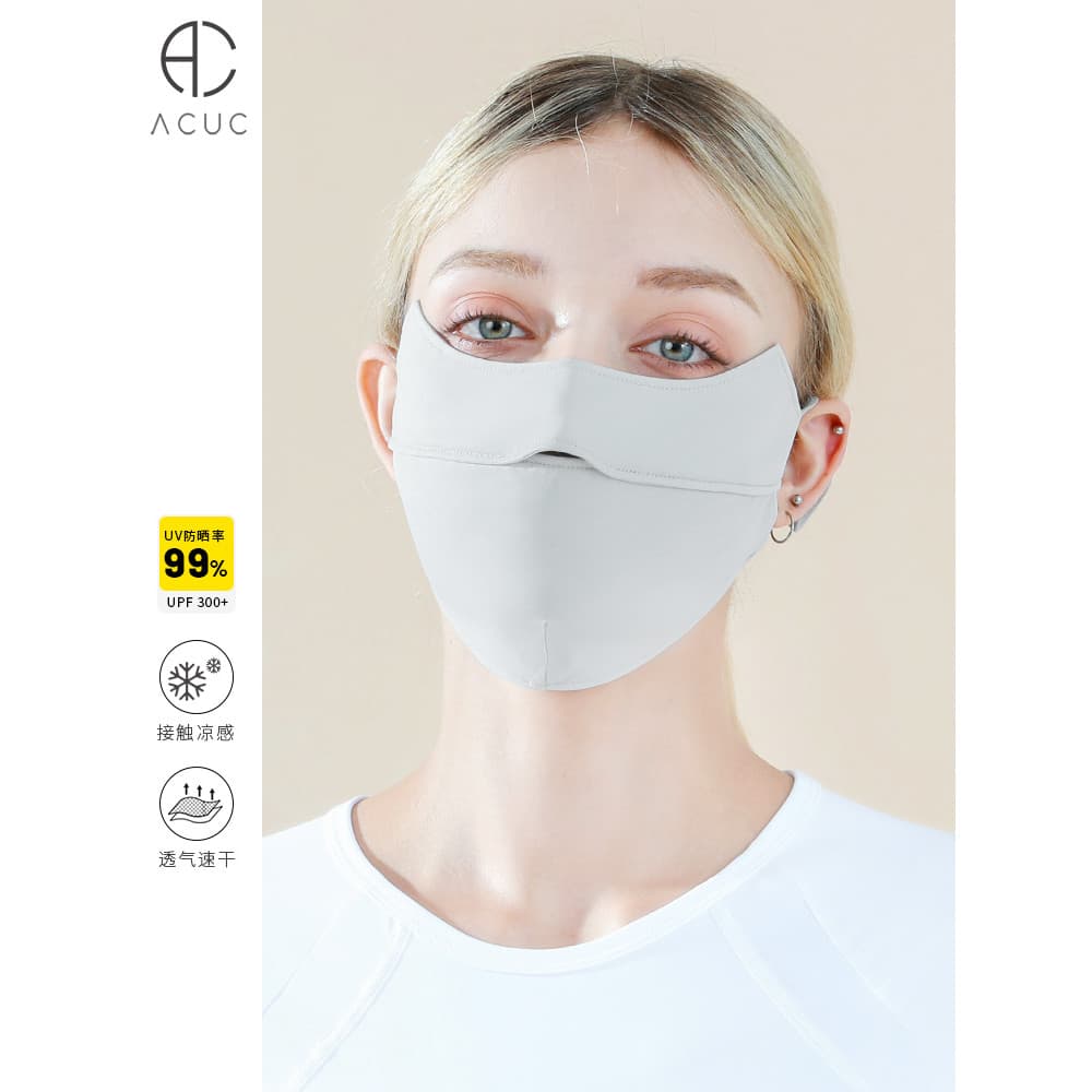 Accu protetor solar máscara feminina Anti-ultravioleta gelo seda verão rosto cheio respirável profissional High-End prot